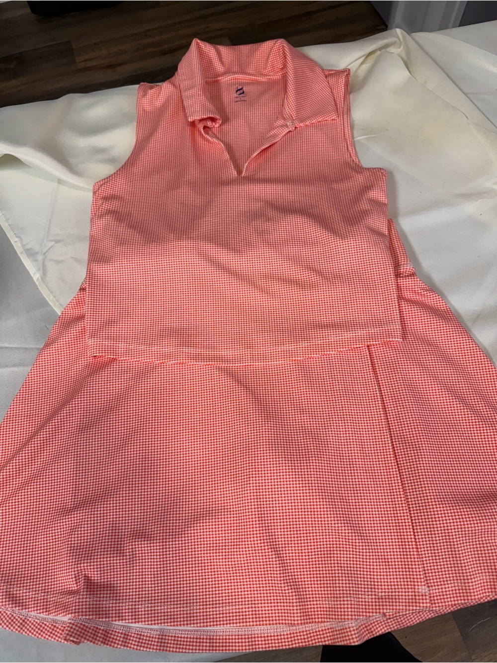 Lou & Grey Pink Gingham cropped top and skort activewear set Women’s Medium